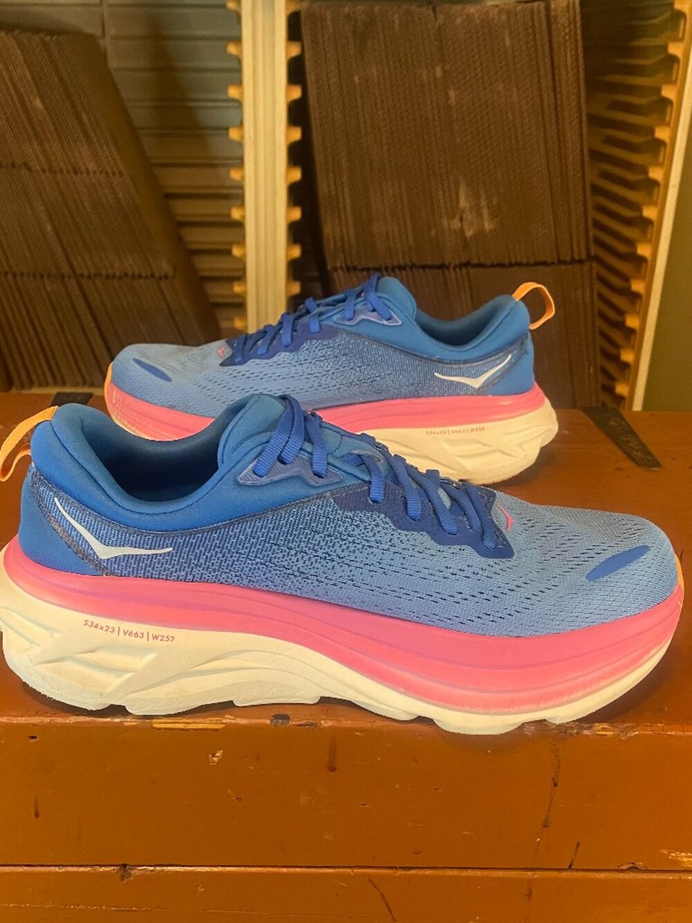 HOKA One One Women's Size 10 B Bondi 8 1127954 CSAA Blue Running Shoes Sneakers - Picture 7 of 8
